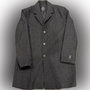 Haggar Men’s XL Wool-Blend Tweed Overcoat – NWOT – Classic Herringbone